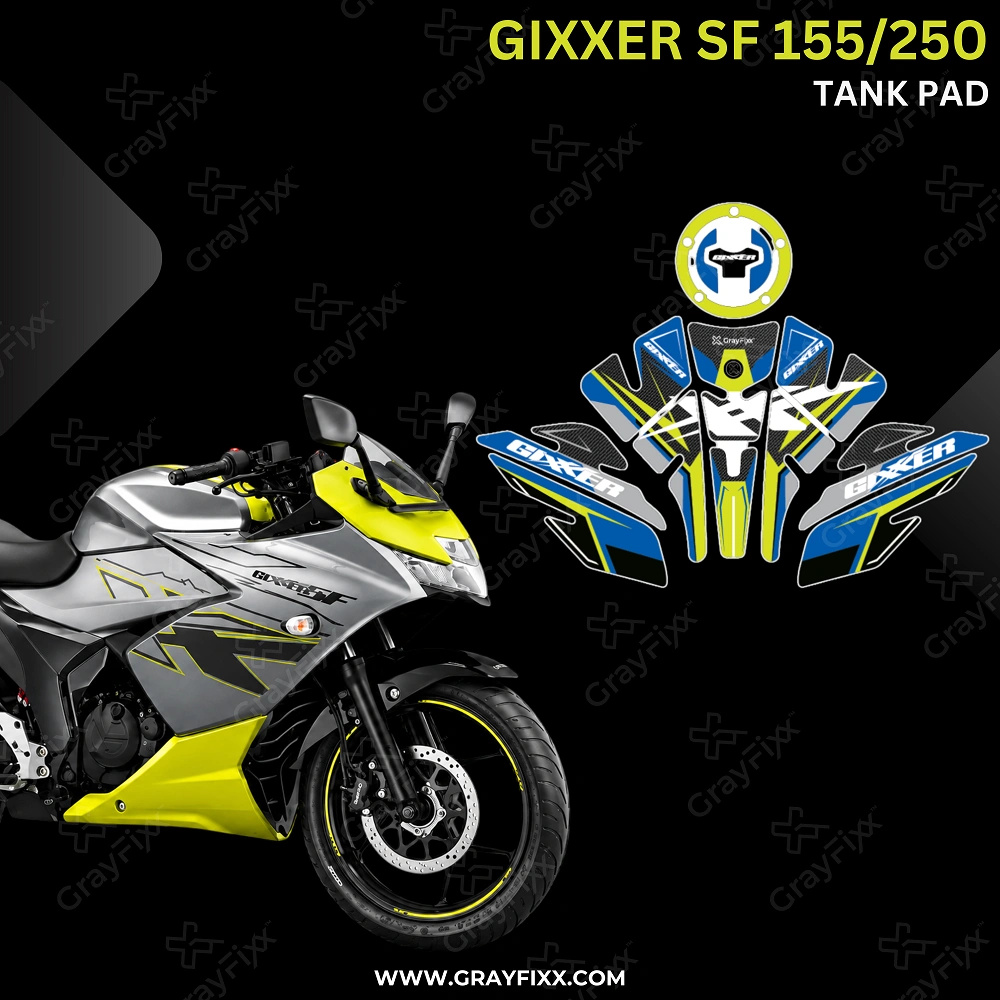 Gixxer SF Full Tank Pad with Knee Pad | Full Tank Pad Compatible with Gixxer SF, Premium Finish, Waterproof, Pack of 1